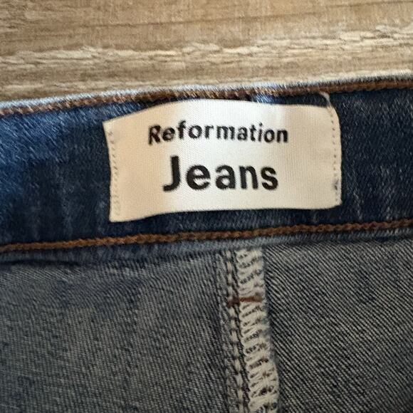 Reformation Destin High Rise Skinny Jeans 30 (29.5" Inseam) Stretch Blue Denim - Picture 2 of 10
